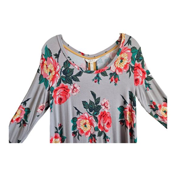 MATILDA JANE Women's M Shift Dress Say I'm A Dreamer Floral Knit Long Sleeve 36" - Picture 2 of 6